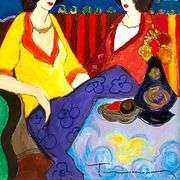 At the Port by Tarkay (1935-2012)