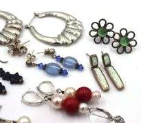 Group lot of Vintage 925 sterling silver earrings