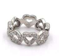 14kt White gold 1.80ctw heart shaped diamond eternity band