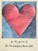 Highly Collectible Jim Dine Signed Limited Edition Offset Lithograph 'The Philadelphia Heart', 1984