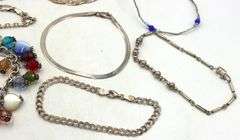 Group lot of 14 vintage 925 sterling silver bracelets