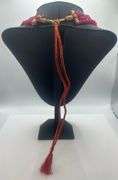 Beautiful 765.5 Cttw. Mined From The Earth 3 Strand Natural Red Ruby Necklace.
