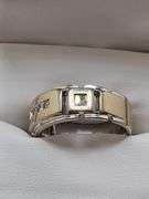 14K men's white gold diamond designer ring