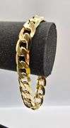 Sharp 34.5 Gram 14 Kt Gold Plate Cuban Link Bracelet