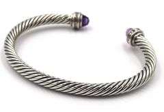 David Yurman 5mm amethyst cuff bangle