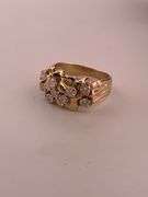 MEN'S CERTIFIED 14K YELLOW GOLD DIAMOND NUGGET RING