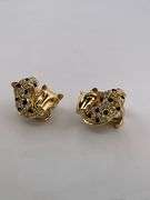 CERTIFIED BRAND NEW 18K GOLD DIAMOND SAPPHIRE AND EMERALD CARTIER INSPIRED LEOPARD EARRINGS