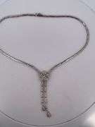 CERTIFIED 18K WHITE GOLD DIMOND HANGING NECKLACE