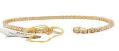 New 3.55ctw Round Light Brown Diamond Tennis Bracelet in 14K