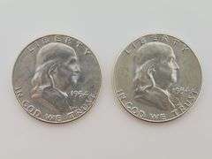 (Lot Of 2) 1954 S Franklin Half Dollars