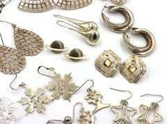 Group lot of Vintage 925 sterling silver earrings
