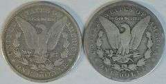 Handsome VF 1878-CC along with circ 1882-CC Morgan Silver Dollars