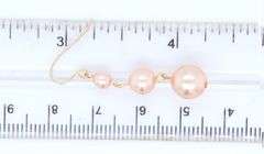 14kt Yellow gold Graduted pink pearl dangle earrings