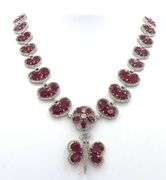 Ethereal Brand New European Direct From Manufacturer 53.50CTW Pear Shaped Faceted Rubies & 7.78CTW D