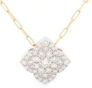 New Frederic Sage 1.09ctw Diamond Large Fleur D’mour Pendant Necklace in 14K