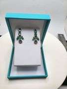 Handmade Elegant Earrings with 5.0ct Natural Colombian Emeralds & 0.5ct Diamond Accents