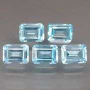 Matched! 5 piece 10ct full fire sky blue Topaz set
