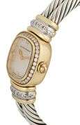 David Yurman 0.66ctw Diamond Frame Cable Quartz Bangle Watch in 18K and Sterling