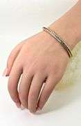 Stunning 14K Yellow Gold Straight Line Rainbow Bracelet