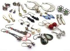 Group lot of Vintage 925 sterling silver earrings