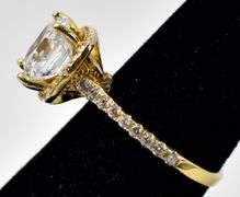 Halo Style Engagement Ring with CZ in Sterling Silver