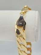 Strong 33..5 Gram 14 Kt Gold Plate Cuban Link Bracelet