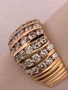 CERTIFIED LADIES 14K YELLOW GOLD AND DIAMOND BAND