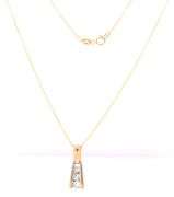 14kt Yellow gold 0.30ctw 3 stone diamond bar pendant on chain