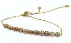 0.40ctw Round brilliant cut diamond cluster circle adjustable bracelet