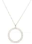 Platinum 1ctw diamond open circle pendant on chain