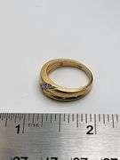 14k yellow gold diamond band, size 6.5 -4.5 gr