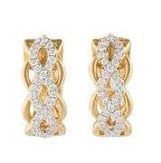 New 0.50ctw Diamond Woven Braided Hoop Earrings in 14K