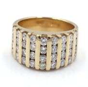 14kt Yellow gold 1.50ctw channel set 9 row diamond dome ring
