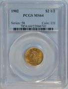 Super Near Gem BU 1902 $2.50 Liberty Gold Piece. PCGS MS64