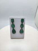 Handmade Elegant Earrings with 22.0ct Natural Colombian Emeralds & 1.00ct Diamond Accents