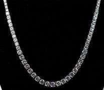 CZ Gemstone Tennis Necklace in Sterling Silver
