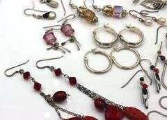 Group lot of Vintage 925 sterling silver earrings