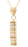 14kt Yellow gold 0.70ctw diamond bar pendant on chain