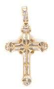 Diamond Covered 10K YG Cross Pendant