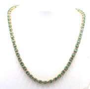 Enamoring 12.00CTW Oval Faceted Emerald & 5.00CTE Diamond Necklace in 14K Yellow Gold Over Sterling 