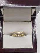 14k yellow & White gold diamond band, size 5.5 -4.0 gr