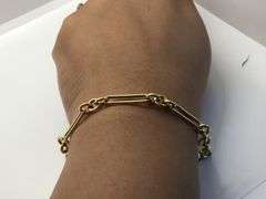 14K Yellow Gold Vintage Paper clip Link Bracelet