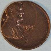 Perfectly 50% off-center Gem BU 1964-D Lincoln Cent error