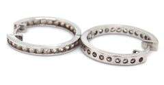 Nice 14K WG Nickel Size Diamond Huggie