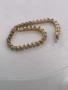 CERTIFIED 14K YELLOW GOLD DIAMOND TENNIS BRACELET
