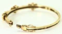 Lovely Vintage 14K Yellow Gold Bangle with Turquoise