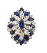 Vintage Cartier 4.75ctw Sapphire and 3.50ctw Diamond Statement Cocktail Ring in 18K