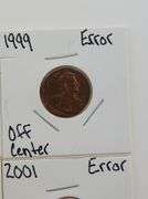 1998-2001 Lot of (4) Off Center Error Cents