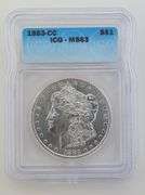 1883 CC Morgan Silver Dollar, ICG MS63