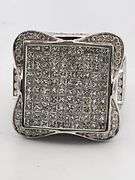 BRAND NEW MEN'S CERTIFIED 14K WHITE GOLD LARGE DIAMOND RING 9.00 CARATS